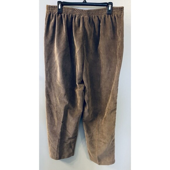 Alfred Dunner Pull On Corduroy Pants Women 16W Plus Brown High Rise - Picture 5 of 5